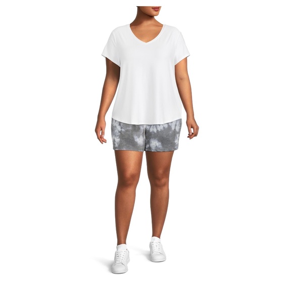 Terra & Sky Women's Plus Size High Waist Knit Shorts, - Picture 3 of 5